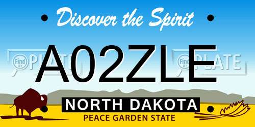 A02ZLE North Dakota License Plate