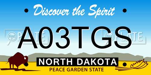 A03TGS North Dakota License Plate
