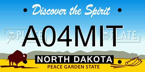 A04MIT North Dakota License Plate