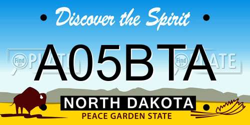 A05BTA North Dakota License Plate