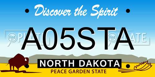A05STA North Dakota License Plate
