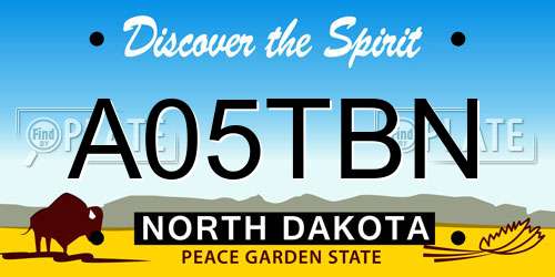 A05TBN North Dakota License Plate