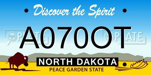 A070OT North Dakota License Plate