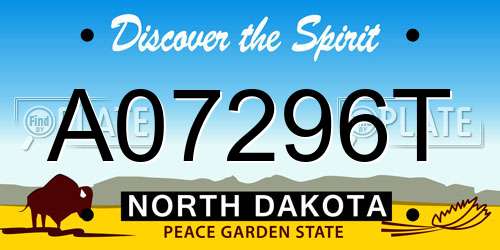 A07296T North Dakota License Plate