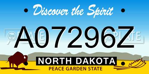 A07296Z North Dakota License Plate