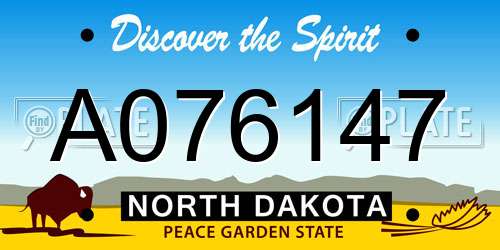 A076147 North Dakota License Plate