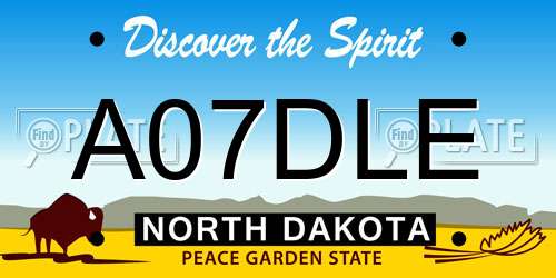 A07DLE North Dakota License Plate