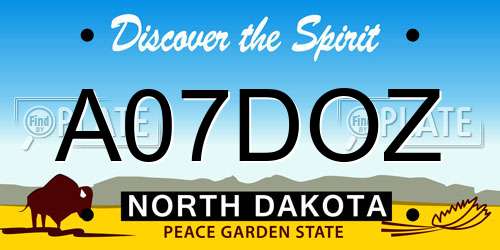 A07DOZ North Dakota License Plate