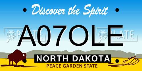 A07OLE North Dakota License Plate
