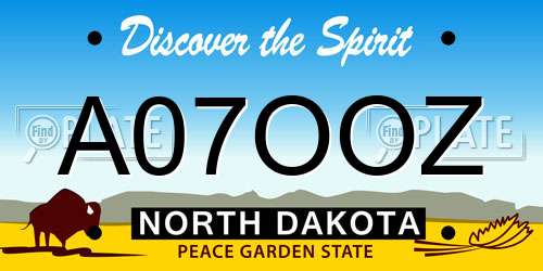 A07OOZ North Dakota License Plate