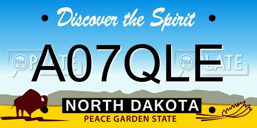A07QLE North Dakota License Plate