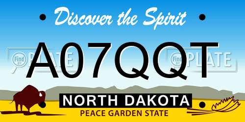 A07QQT North Dakota License Plate
