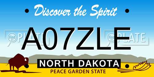 A07ZLE North Dakota License Plate