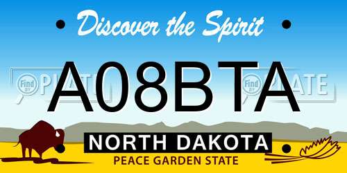 A08BTA North Dakota License Plate