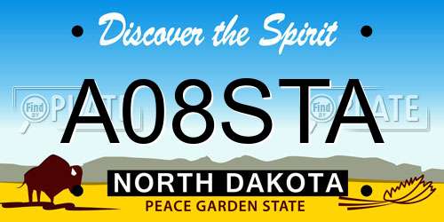 A08STA North Dakota License Plate