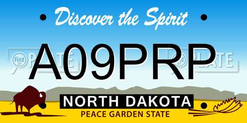 A09PRP North Dakota License Plate