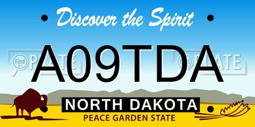 A09TDA North Dakota License Plate