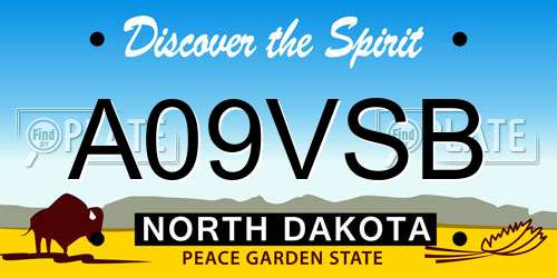 A09VSB North Dakota License Plate