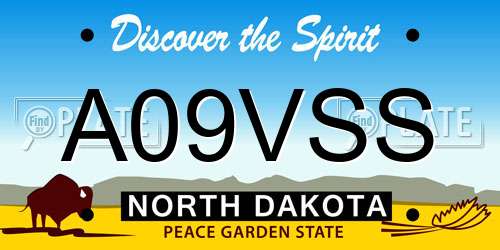 A09VSS North Dakota License Plate