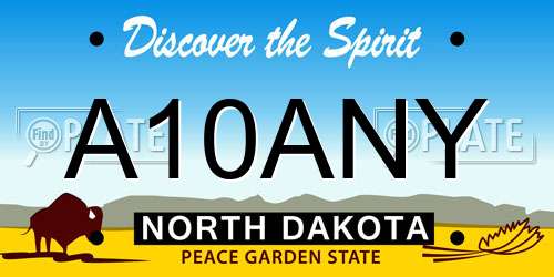 A10ANY North Dakota License Plate