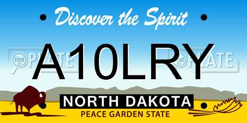 A10LRY North Dakota License Plate