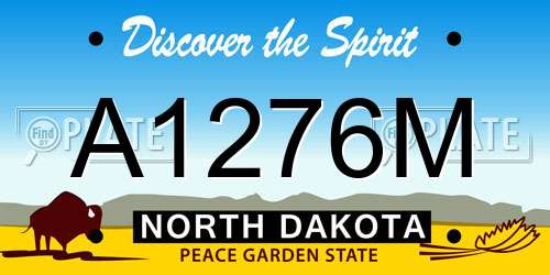 A1276M North Dakota License Plate