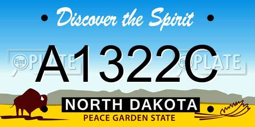 A1322C North Dakota License Plate