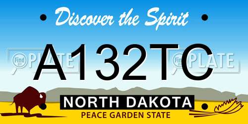 A132TC North Dakota License Plate