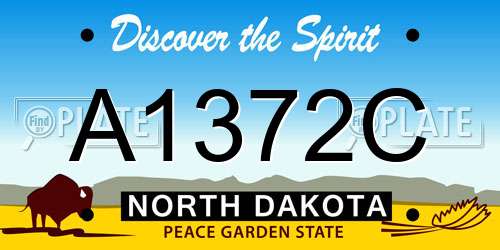 A1372C North Dakota License Plate