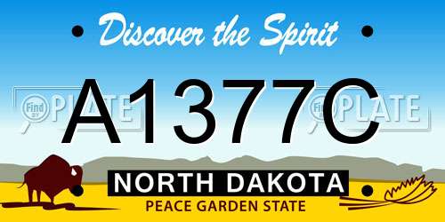 A1377C North Dakota License Plate