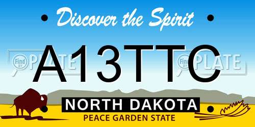 A13TTC North Dakota License Plate