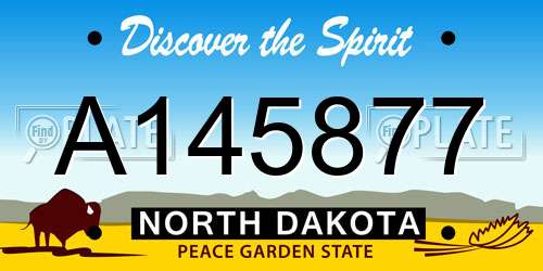 A145877 North Dakota License Plate