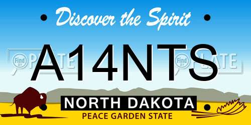 A14NTS North Dakota License Plate