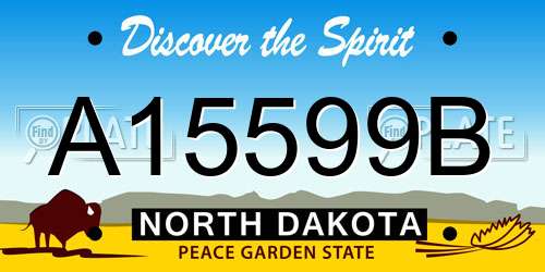 A15599B North Dakota License Plate