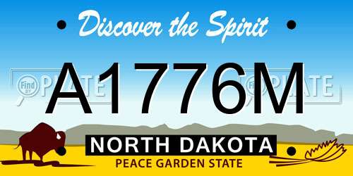 A1776M North Dakota License Plate