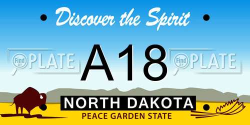 A18 North Dakota License Plate