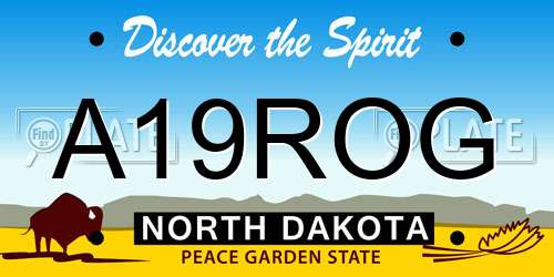 A19ROG North Dakota License Plate