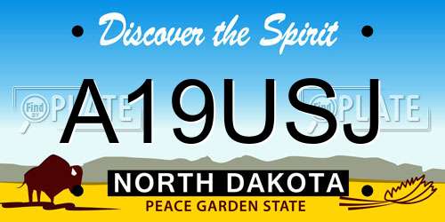 A19USJ North Dakota License Plate