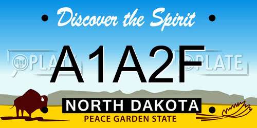 A1A2F North Dakota License Plate