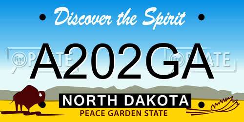 A202GA North Dakota License Plate