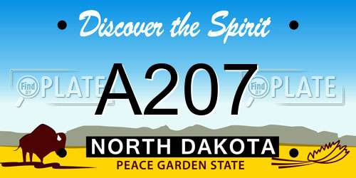 A207 North Dakota License Plate