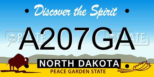 A207GA North Dakota License Plate