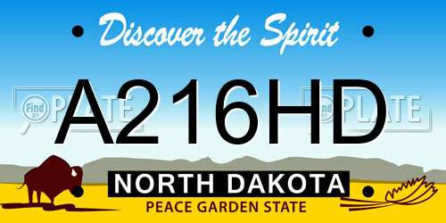 A216HD North Dakota License Plate