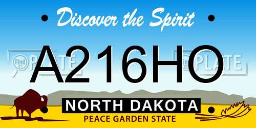 A216HO North Dakota License Plate