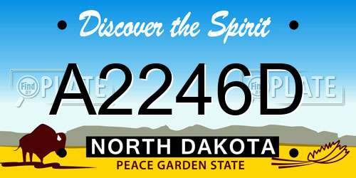 A2246D North Dakota License Plate