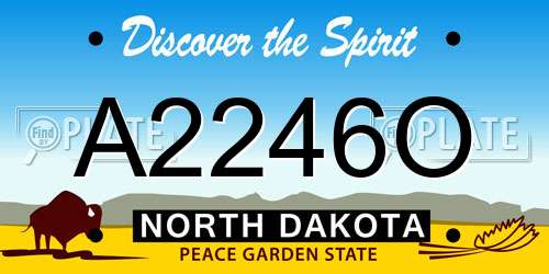 A2246O North Dakota License Plate