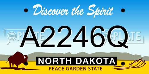 A2246Q North Dakota License Plate