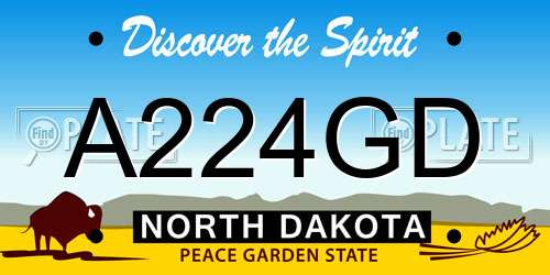 A224GD North Dakota License Plate
