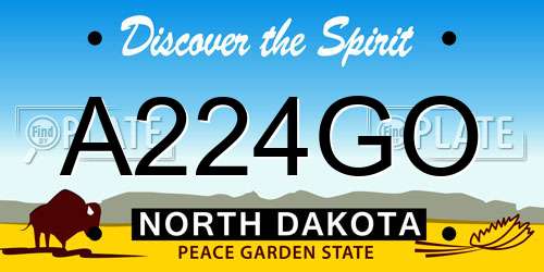 A224GO North Dakota License Plate
