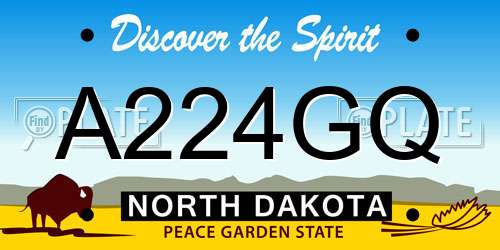 A224GQ North Dakota License Plate